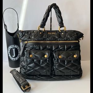 Authentic Miu Miu Trapuntato Soft quilted Leather Tote Bag